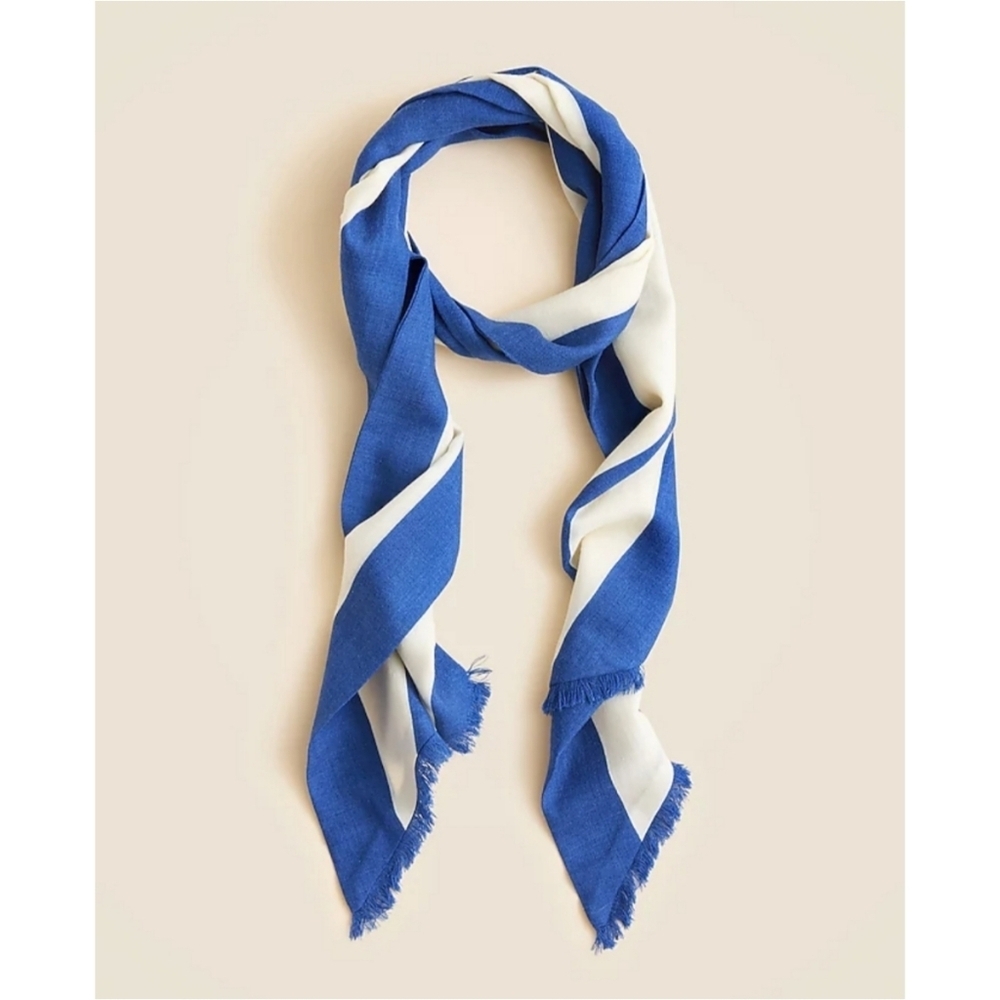 J.Crew Fringe-Trim Scarf in Wool-Silk Blend